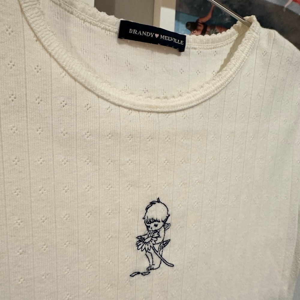 Brandy Melville angle eyelet top